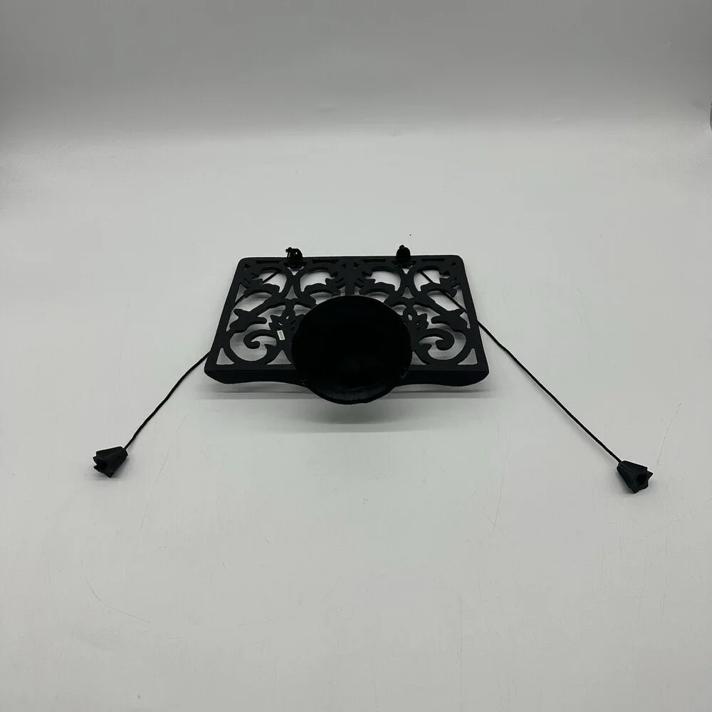 Adjustable Cast Iron Cookbook Stand Heavy Duty Recipe Book Holder w/Weights